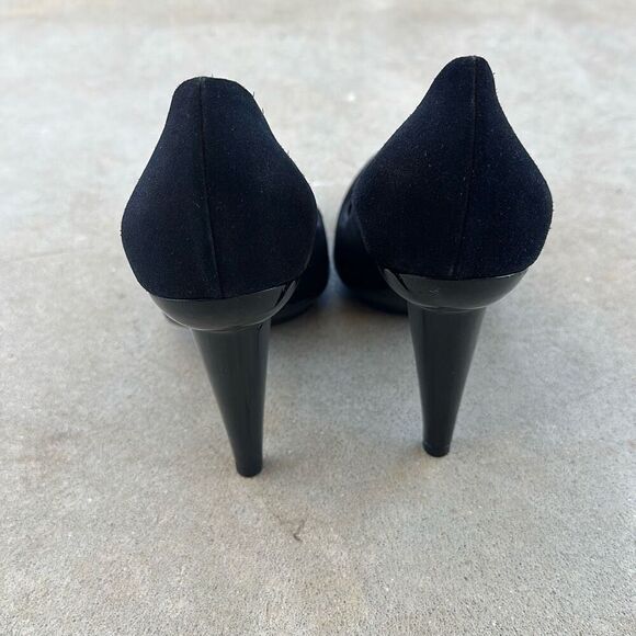 Bottega Veneta Black Suede and Patent Leather Platform Pumps Size 38 - Picture 5 of 11